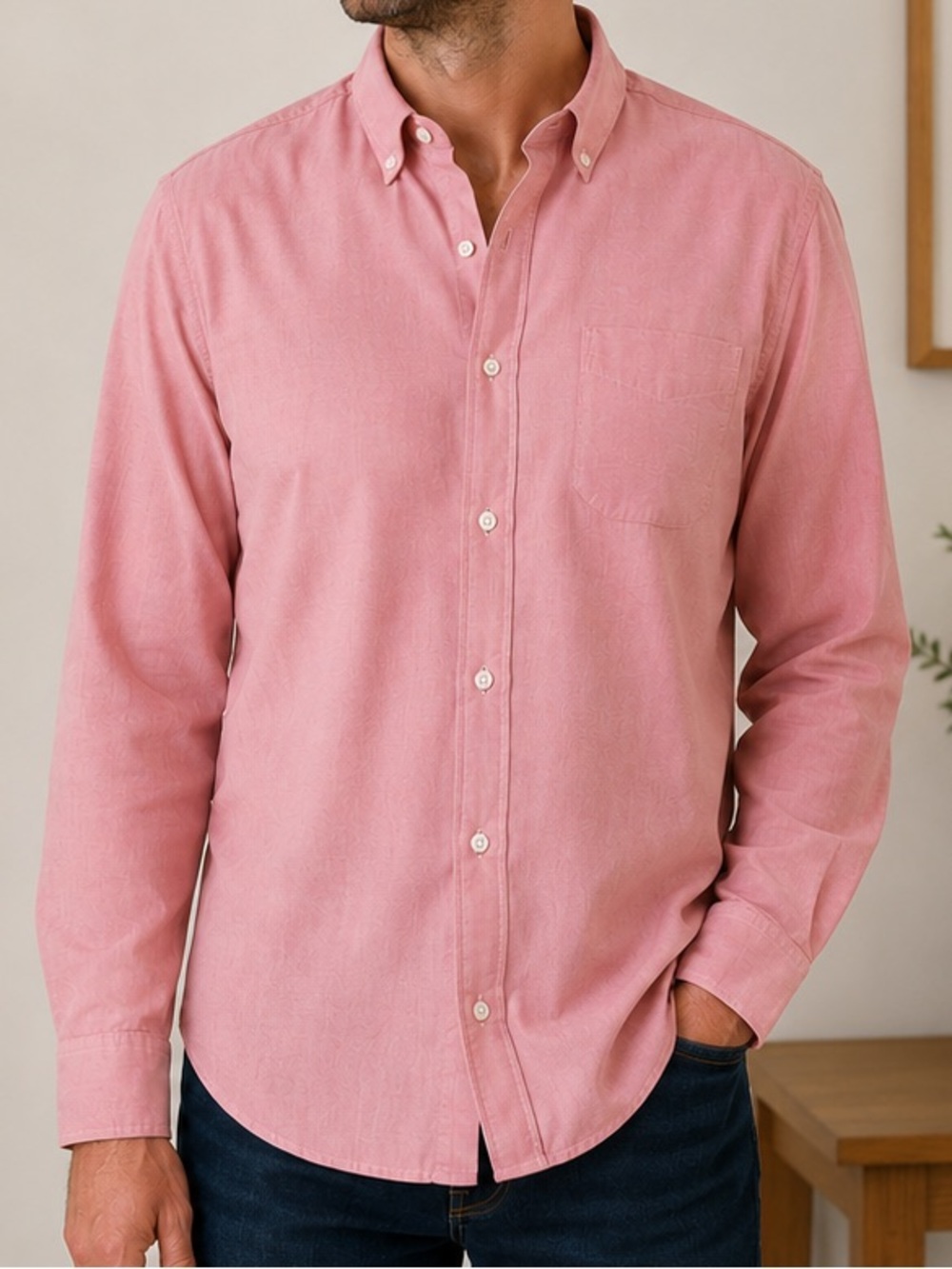 Bonobos Pink Button Down Shirt XL Long Standard Fit 100% Cotton Oxford Casual